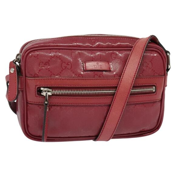 GUCCI GG Implementation Shoulder Bag Pvc Red Silver - Picture 1 of 16
